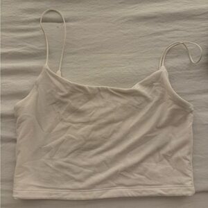 Aritzia Wilfred free cropped white tank top